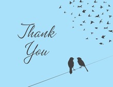 Romantic Wedding Birds Thank You Cards