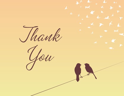 Wedding Birds In Love Thank You Cards