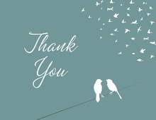 Slate Blue Wedding Background Thank You Cards