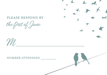 Slate Wedding Love Birds Enclosure Cards