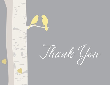 Romantic Wedding Birds Sage Thank You Cards