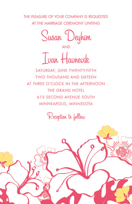 Purple Hibiscus Flowers Invitation