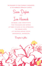 Contrast Colored Hibiscus Tropical Wedding Invitations