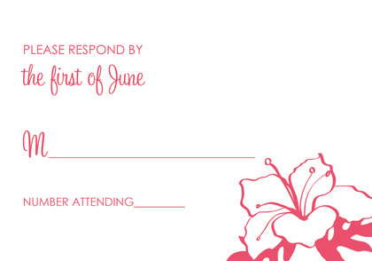 Pink Hibiscus Flowers Invitation