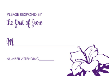 Purple Hibiscus Flowers Invitation