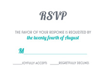 Modern Bold Teal RSVP Cards