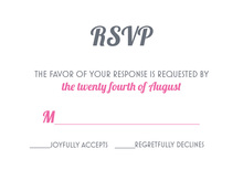 Fancy Bold Pink RSVP Cards