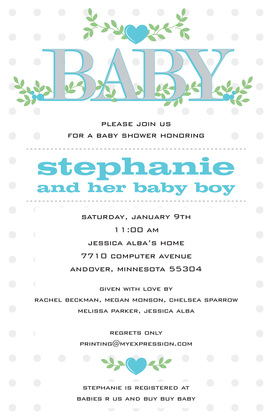 Branching Hearts Yellow Invitations