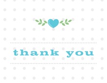 Branching Hearts in Blue Thank You Cards