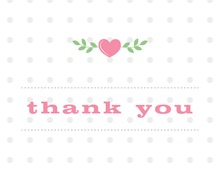 Branching Hearts in Pink Thank You Cards