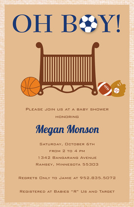 Sporty Boy Blue Kids Invitation