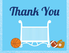 Sporty Boy Blue Thank You Cards