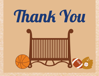 Sporty Boy Blue Thank You Cards