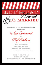 Red Stripe Reception Invitations