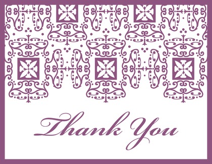 Orange Wrought Pattern Thank You Cards