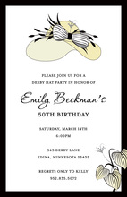 Elegant Crme Beauty Hat Modern Party Invitations