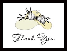 Elegant Creme Hat Thank You Cards