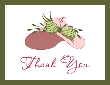 Elegant Purple Hat Thank You Cards