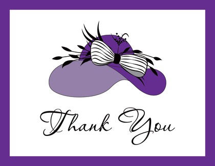 Elegant Pink Hat Thank You Cards