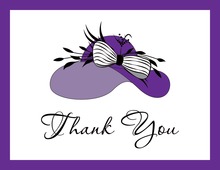 Elegant Purple Hat Thank You Cards