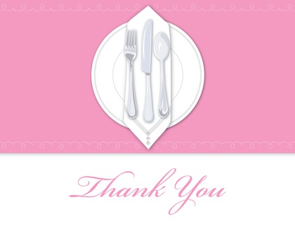 Dinner Party Red Tablecloth Thank You Cards