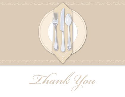 Dinner Party Teal Tablecloth Thank You Cards