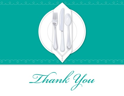 Dinner Party Red Tablecloth Thank You Cards