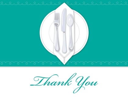 Dinner Party Black Tablecloth Thank You Cards