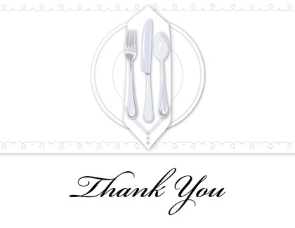 Dinner Party Green Tablecloth Thank You Cards