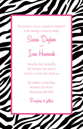 Zebra Print Over White RSVP Cards