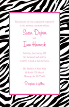 Zebra Print Over White Invitations