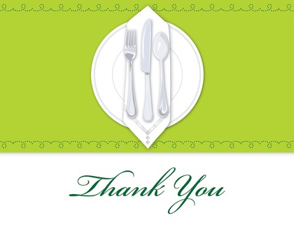 Dinner Party Teal Tablecloth Thank You Cards