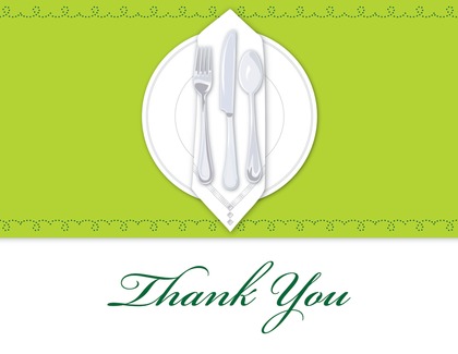 Dinner Party White Tablecloth Thank You Cards