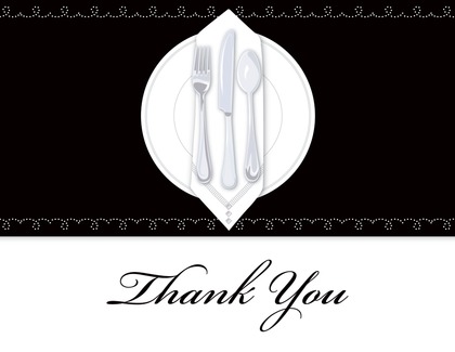 Dinner Party Green Tablecloth Thank You Cards