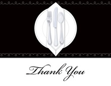 Dinner Party Black Tablecloth Thank You Cards