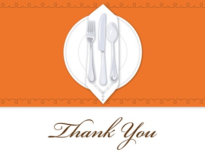 Dinner Party Red Tablecloth Thank You Cards