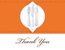 Dinner Party Orange Tablecloth Thank You Cards