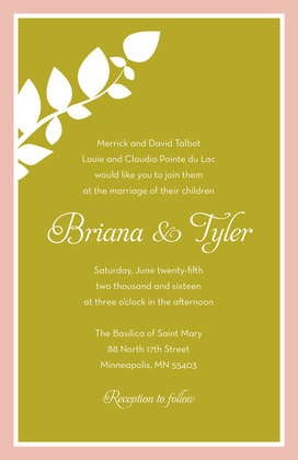 Modern Silhouette Branch Violet Party Invitations