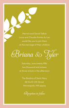 Simple Modern Branch Olive Invitations