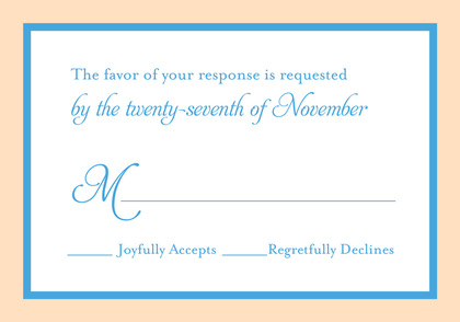 Modern Branch Blue Cream Border Invitations