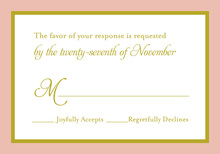 Exquisite Pink Formal RSVP Cards