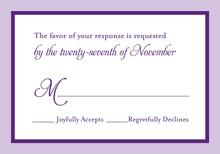 Purple Border Designed RSVP Cards