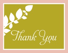 Modern Branch Olive Thank You Cards