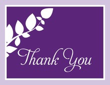 Modern Branch Violet Thank You Cards