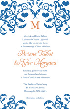 Navy Border Anchor Nautical Wedding Invitations