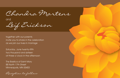 Orange Dahlia RSVP Cards