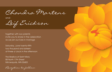 Stylish Trendy Orange Dahlia Chocolate Brown Invites