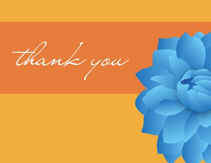 Orange Dahlia Thank You Cards