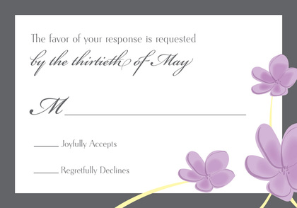 Contemporary Lavender Plumeria Whimsy Invitations