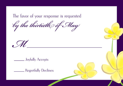 Whimsy Lavender Canary Plumeria RSVP Cards